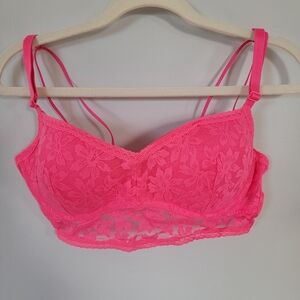 Victoria's Secret Hot Pink Lace Bra